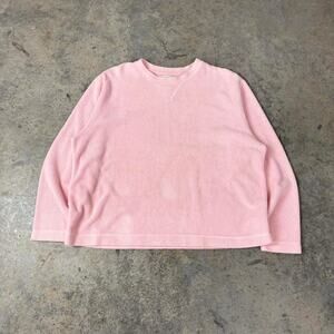 Vintage 90s Coquette Pink Fleece Sweatshirt Size L